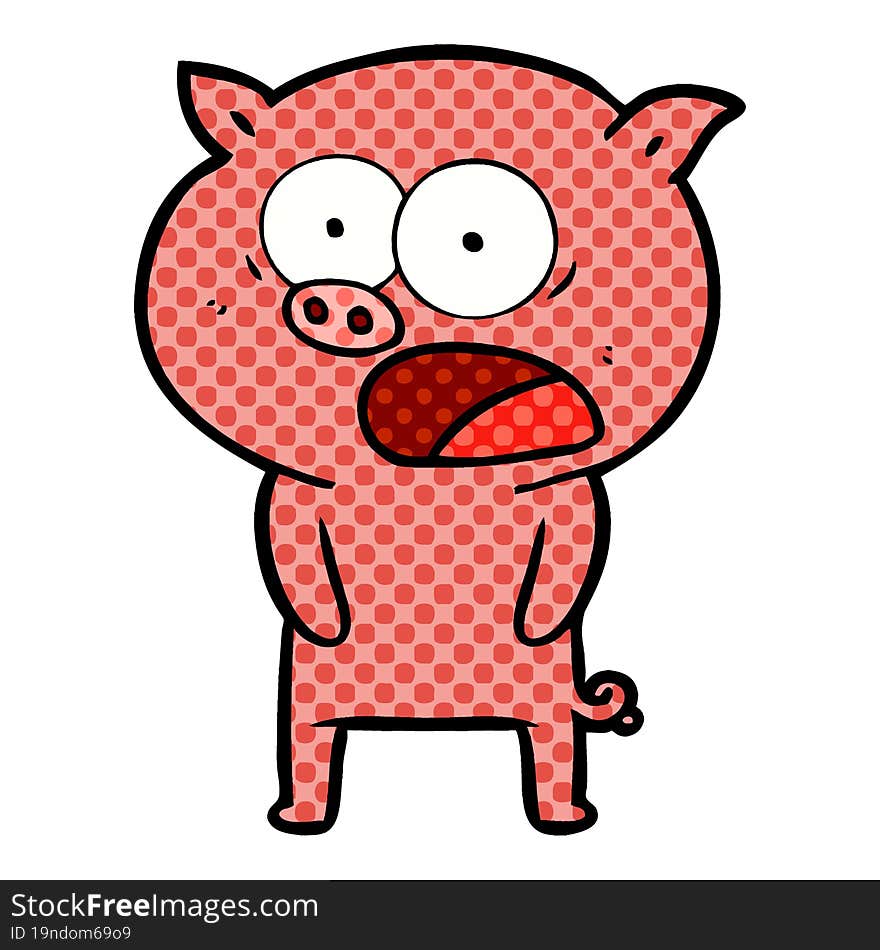 cartoon pig shouting. cartoon pig shouting