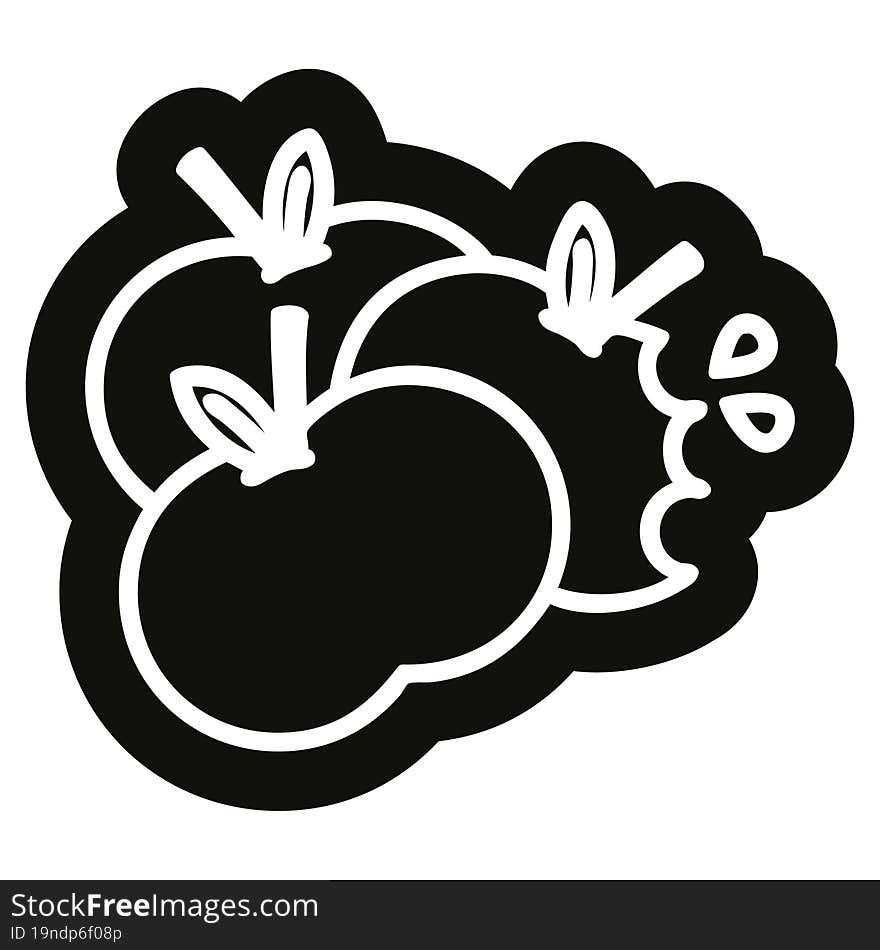 juicy apples icon symbol