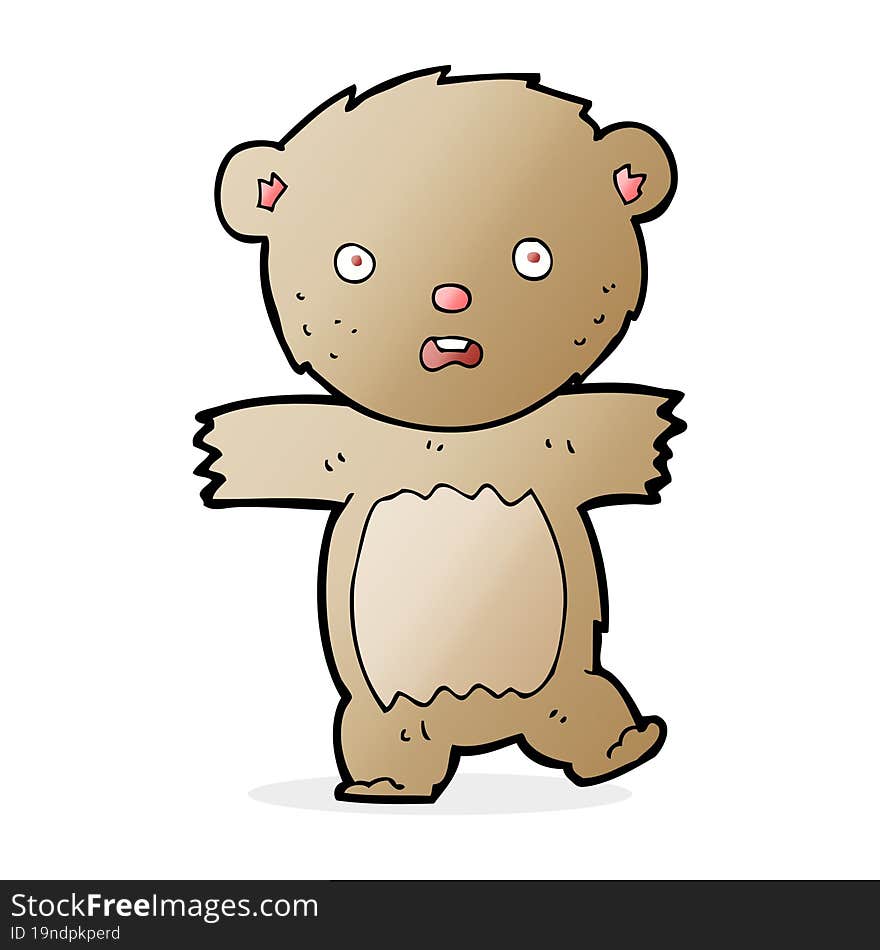 cartoon shocked teddy bear