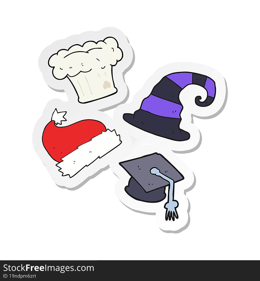 sticker of a cartoon hats