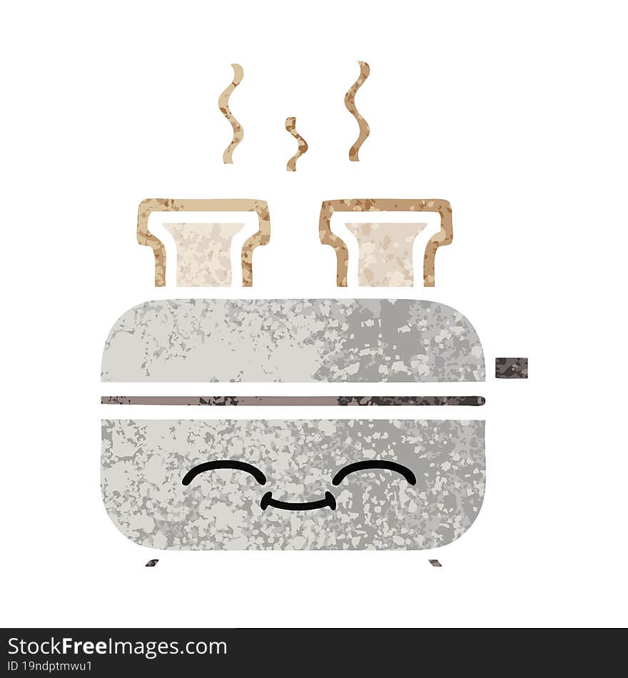 retro illustration style cartoon of a toaster