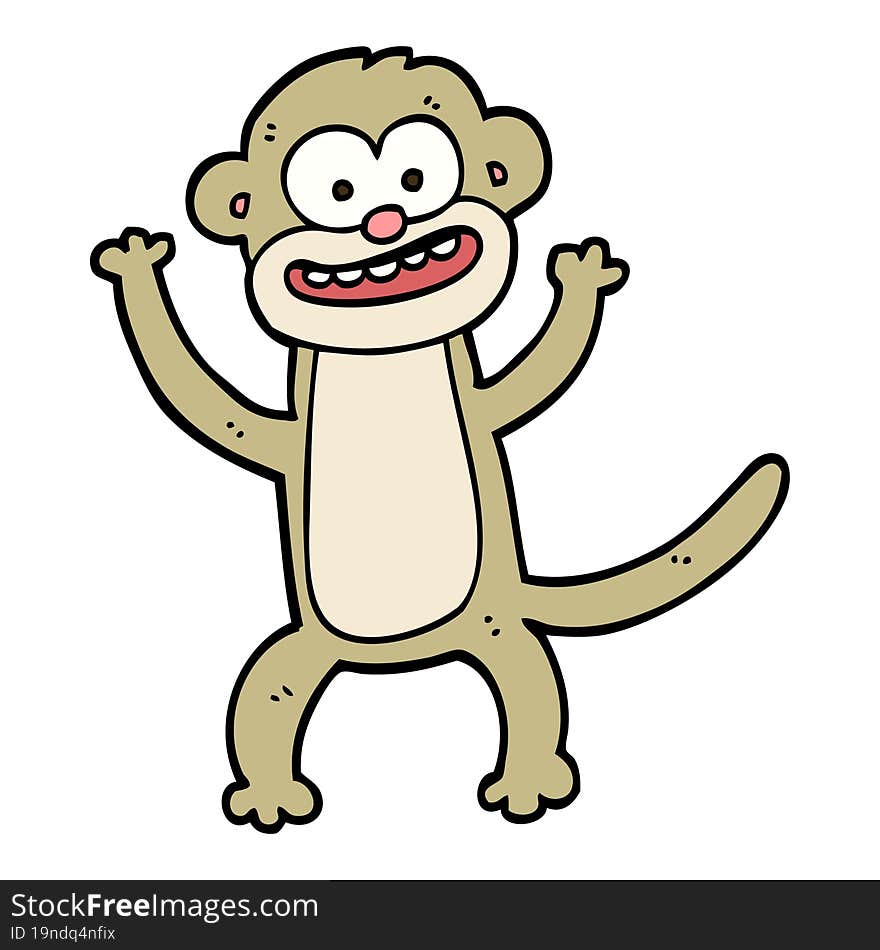 hand drawn doodle style cartoon monkey