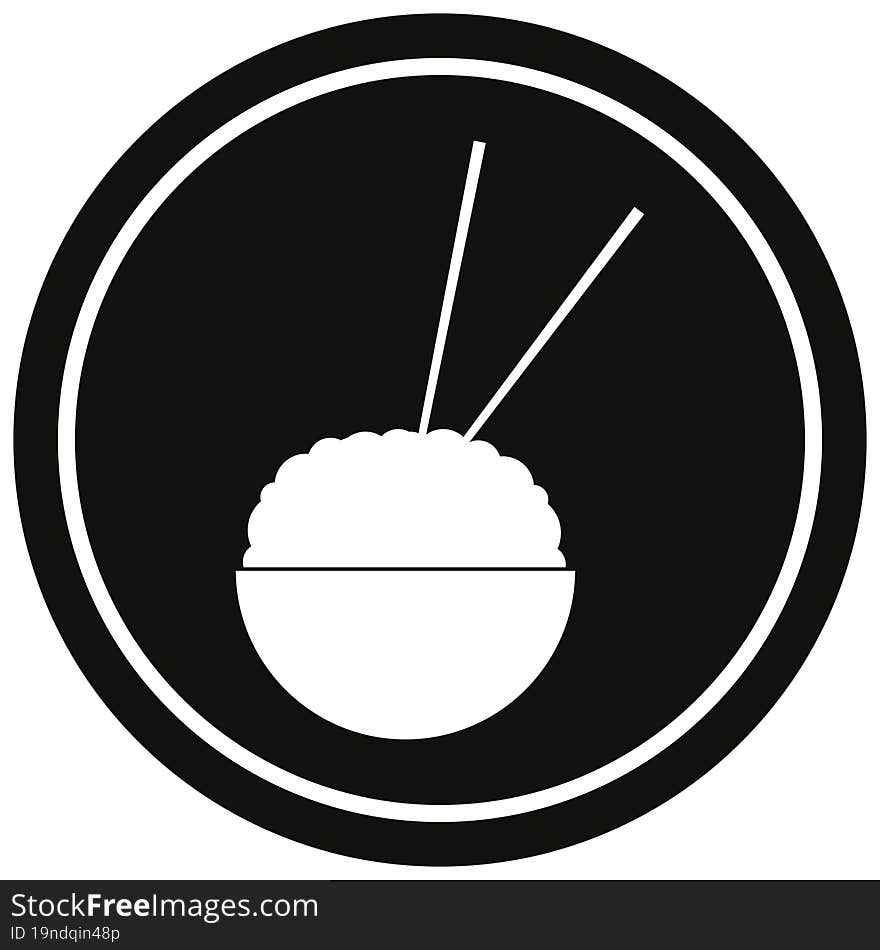 Rice bowl circular symbol