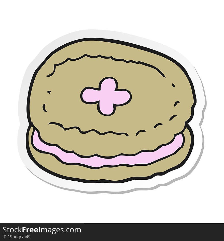 sticker of a cartoon biscuit