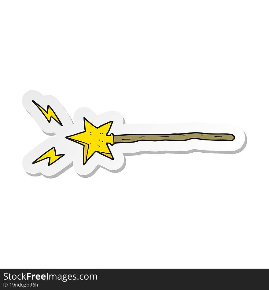 sticker of a cartoon magic wand