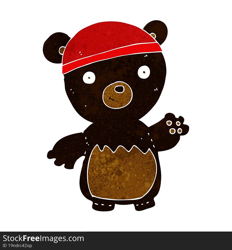 cartoon black bear wearing hat