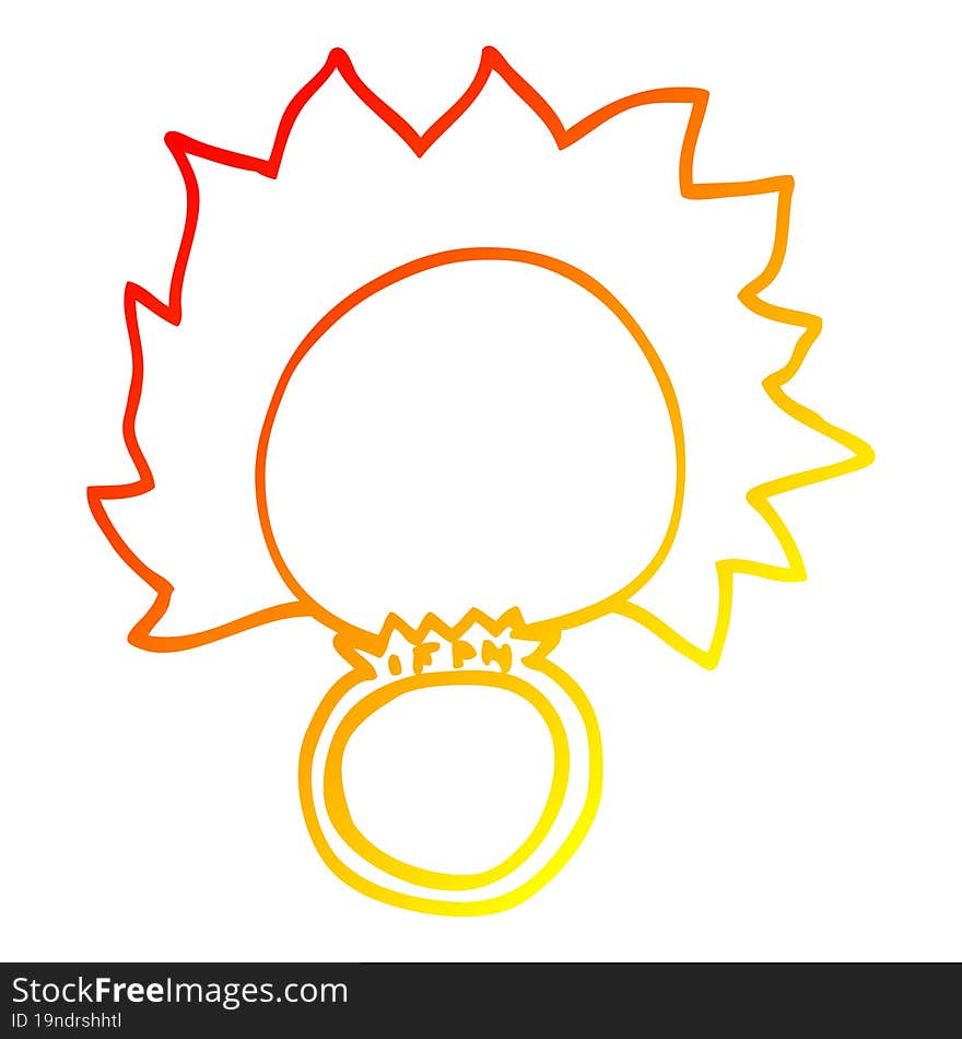 warm gradient line drawing cartoon mood ring