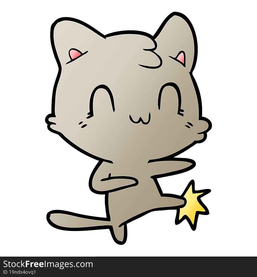 cartoon happy cat karate kicking. cartoon happy cat karate kicking