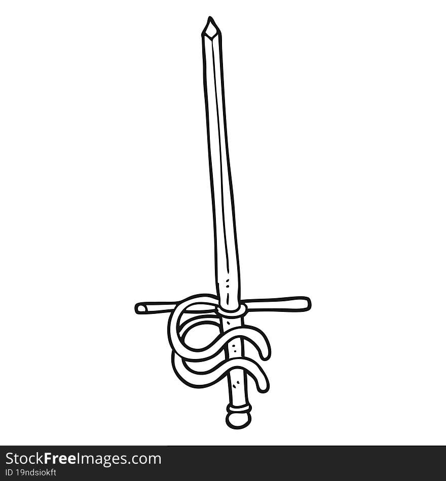 Black And White Cartoon Sword