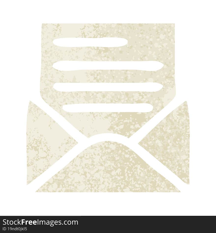 retro illustration style cartoon of a letter and envelope