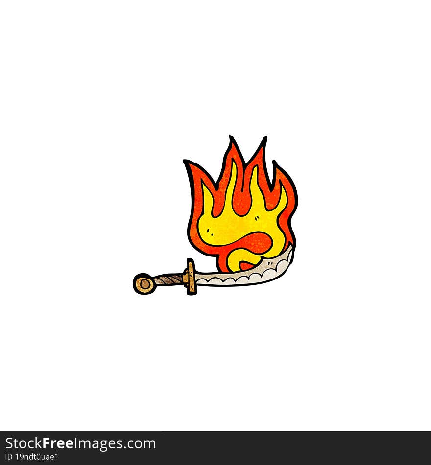 Cartoon Flaming Sword