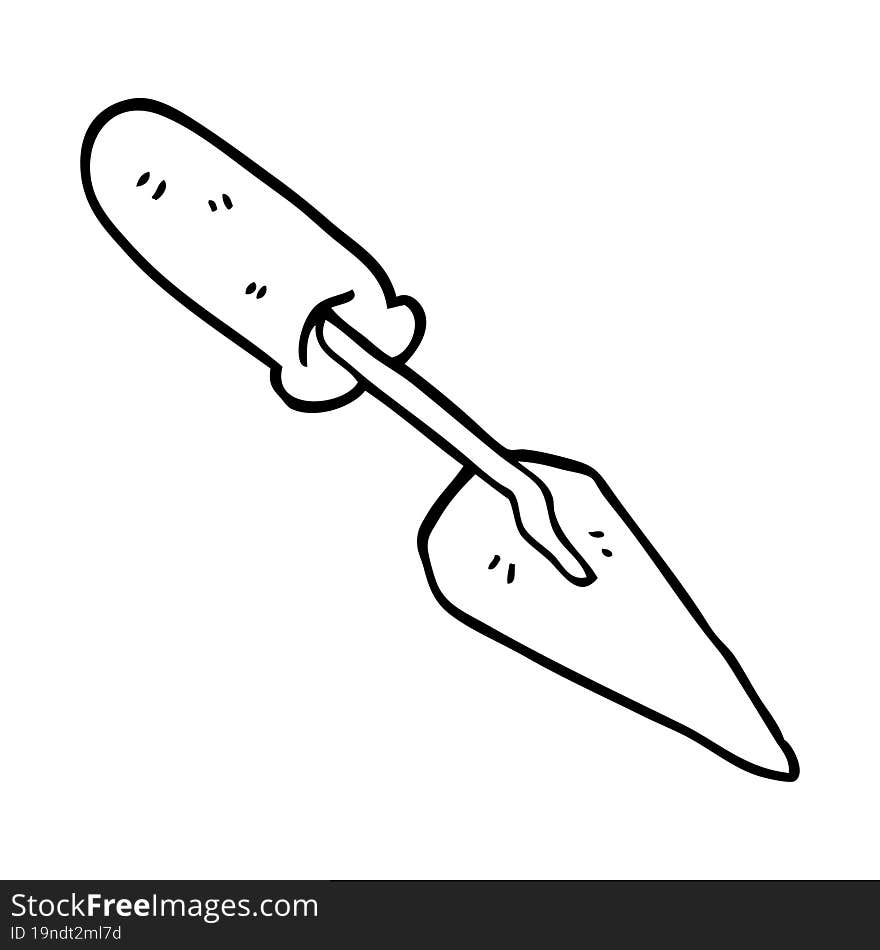 Line Drawing Cartoon Trowel