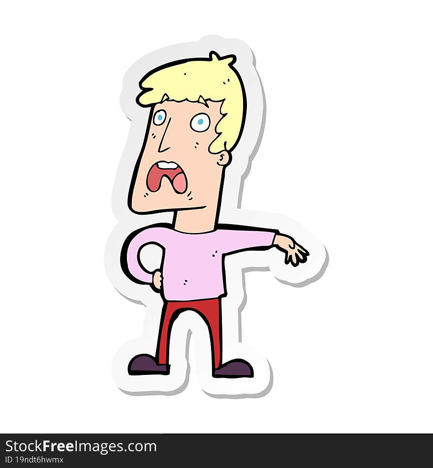 Sticker Of A Cartoon Complaining Man