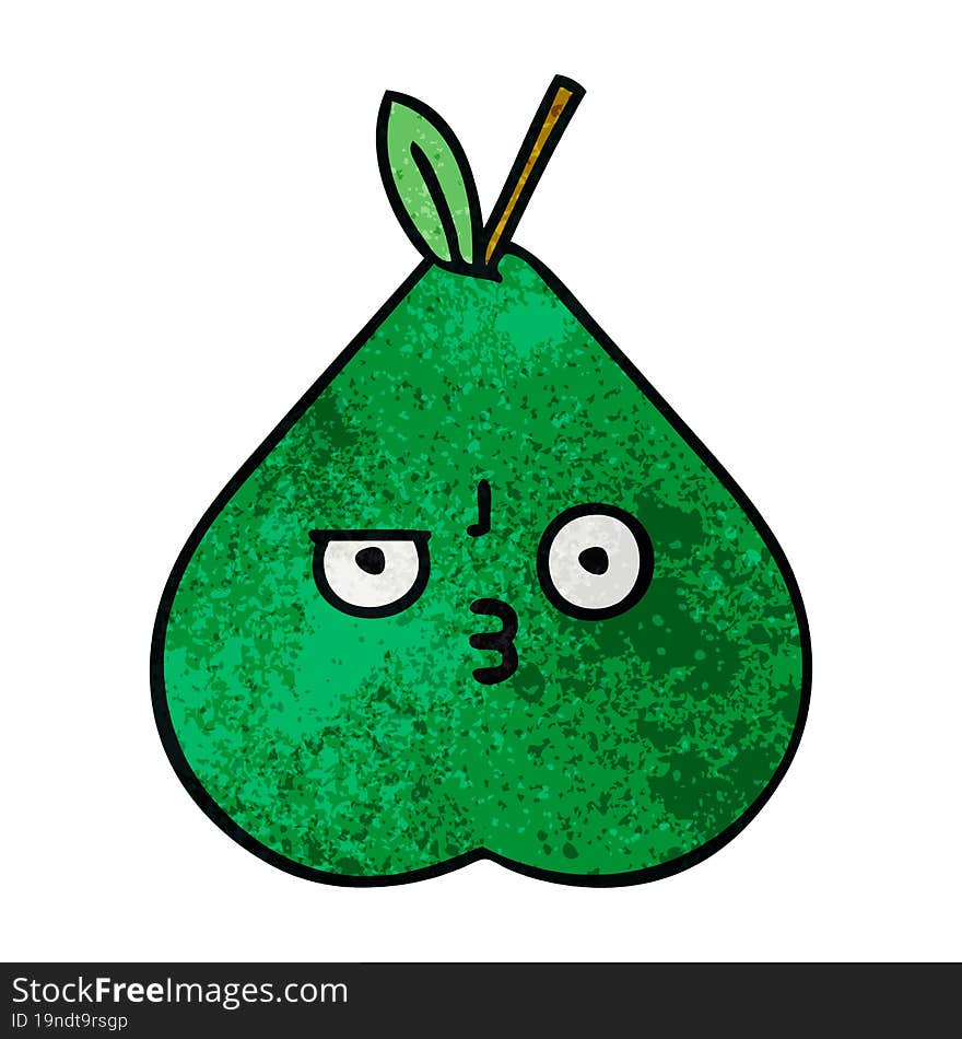 retro grunge texture cartoon pear