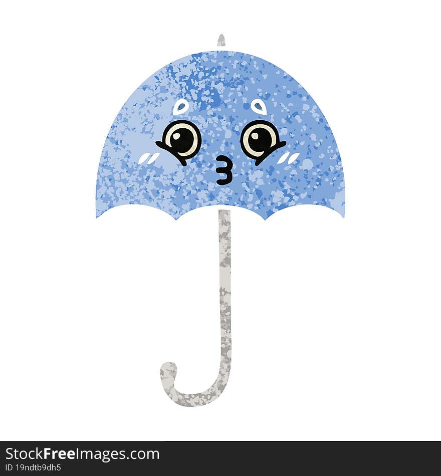 Retro Illustration Style Cartoon Umbrella