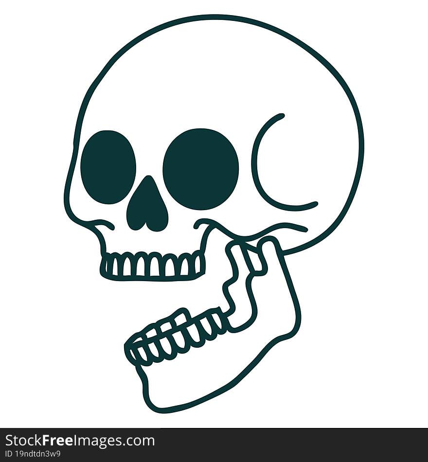 tattoo style icon of a skull