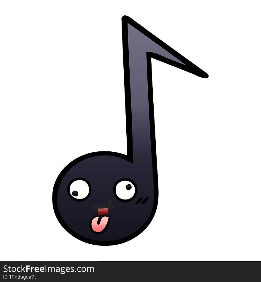 Gradient Shaded Cartoon Musical Note