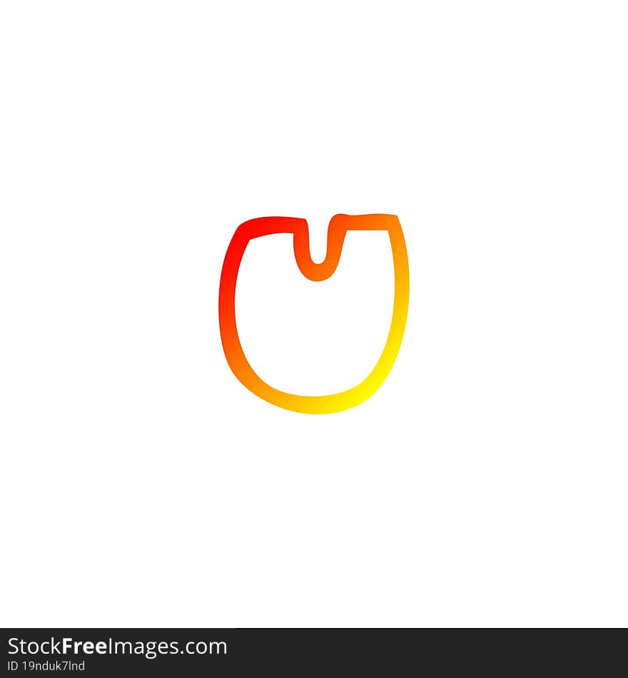 warm gradient line drawing cartoon letter u