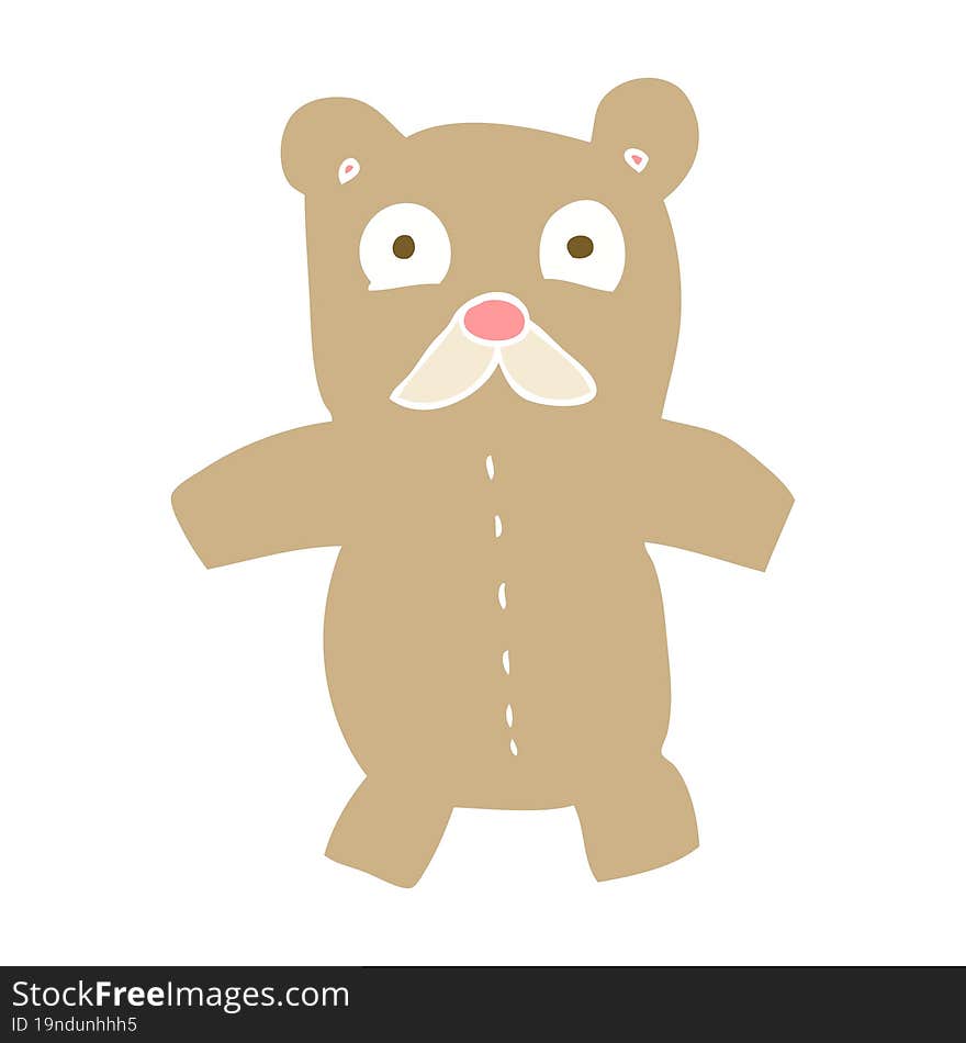 flat color illustration of teddy bear. flat color illustration of teddy bear