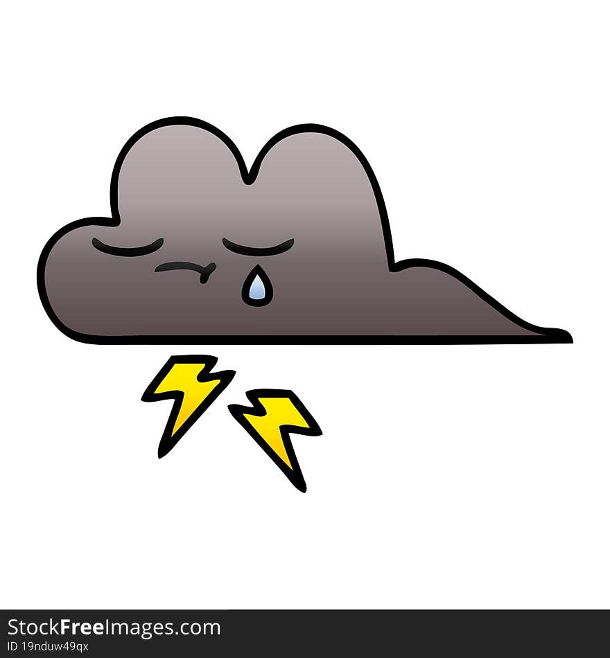 gradient shaded cartoon of a storm cloud