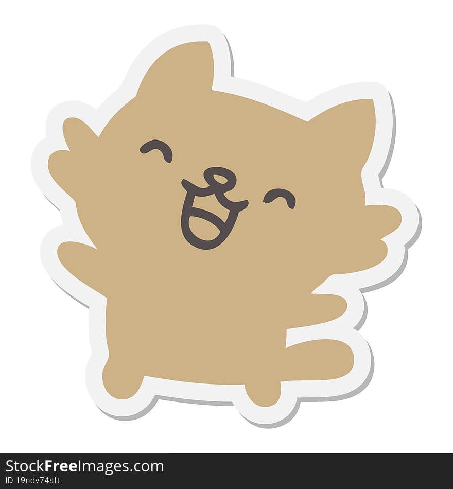 happy cartoon cat singing sticker