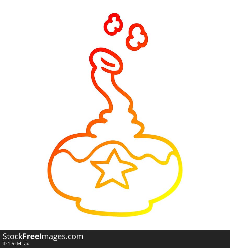 warm gradient line drawing cartoon potion