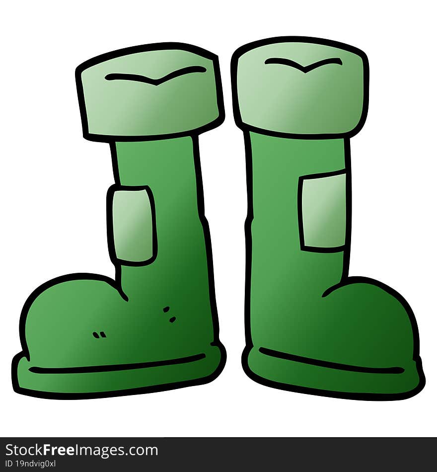 cartoon doodle wellington boot