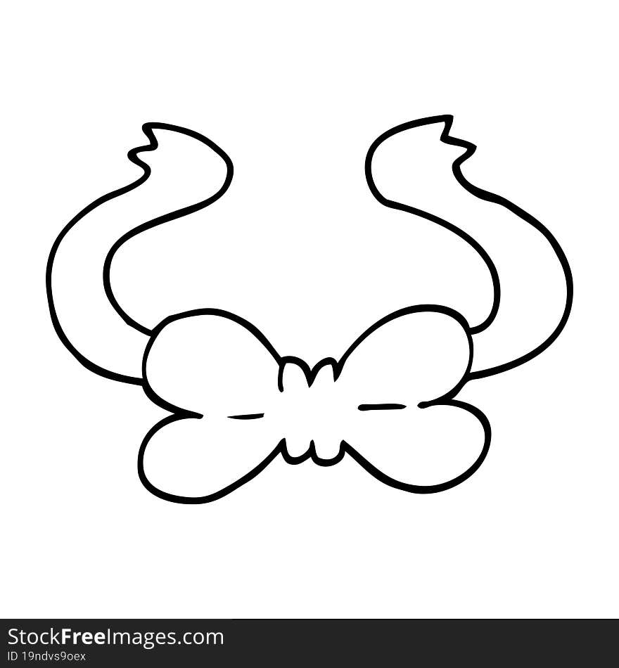 line drawing cartoon bow tie