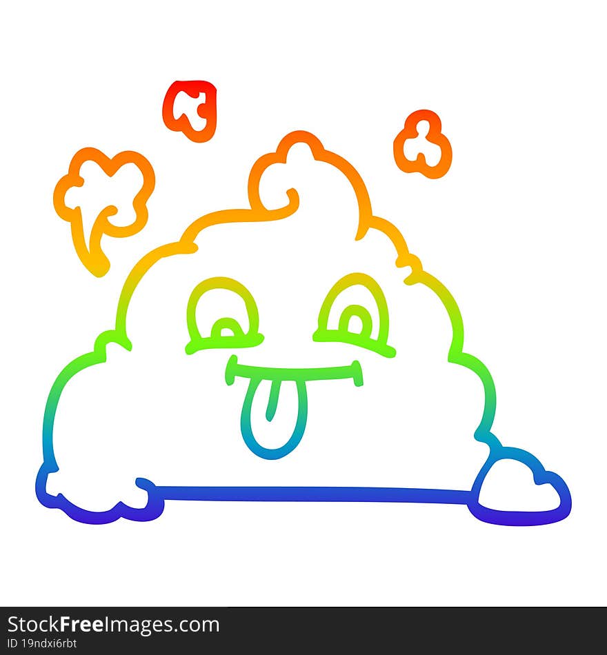 rainbow gradient line drawing cartoon poop