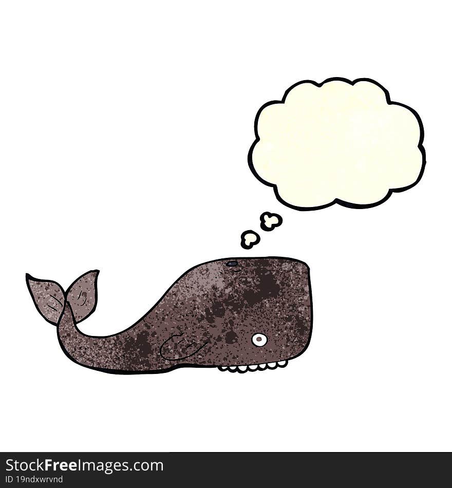 cartoon whale with thought bubble