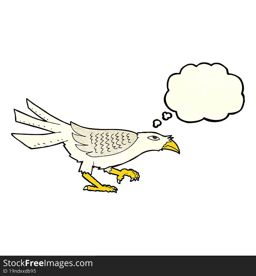 cartoon bird with thought bubble