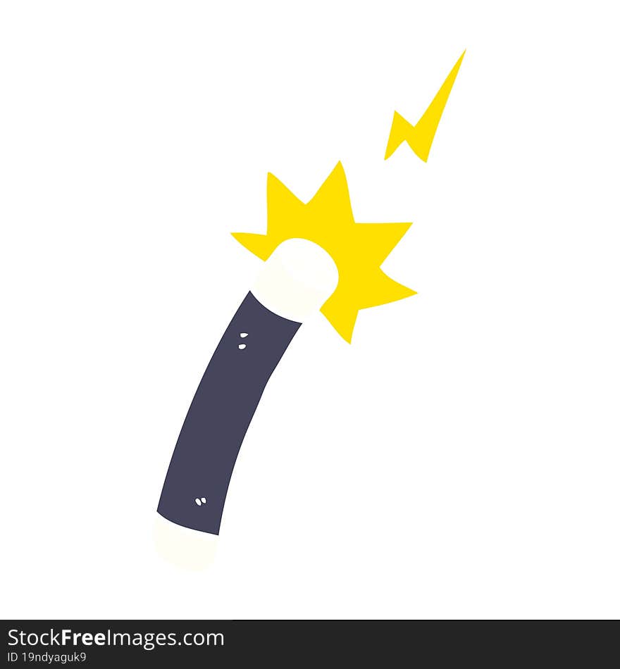 flat color illustration cartoon magician wand