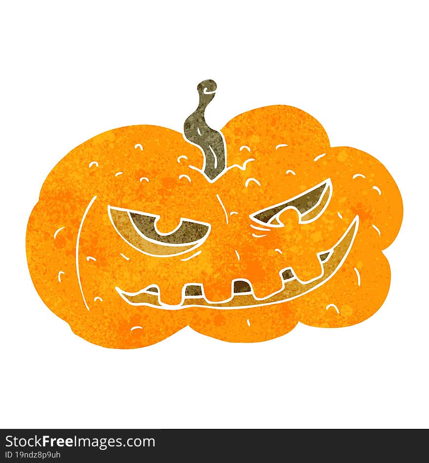 retro cartoon halloween pumpkin