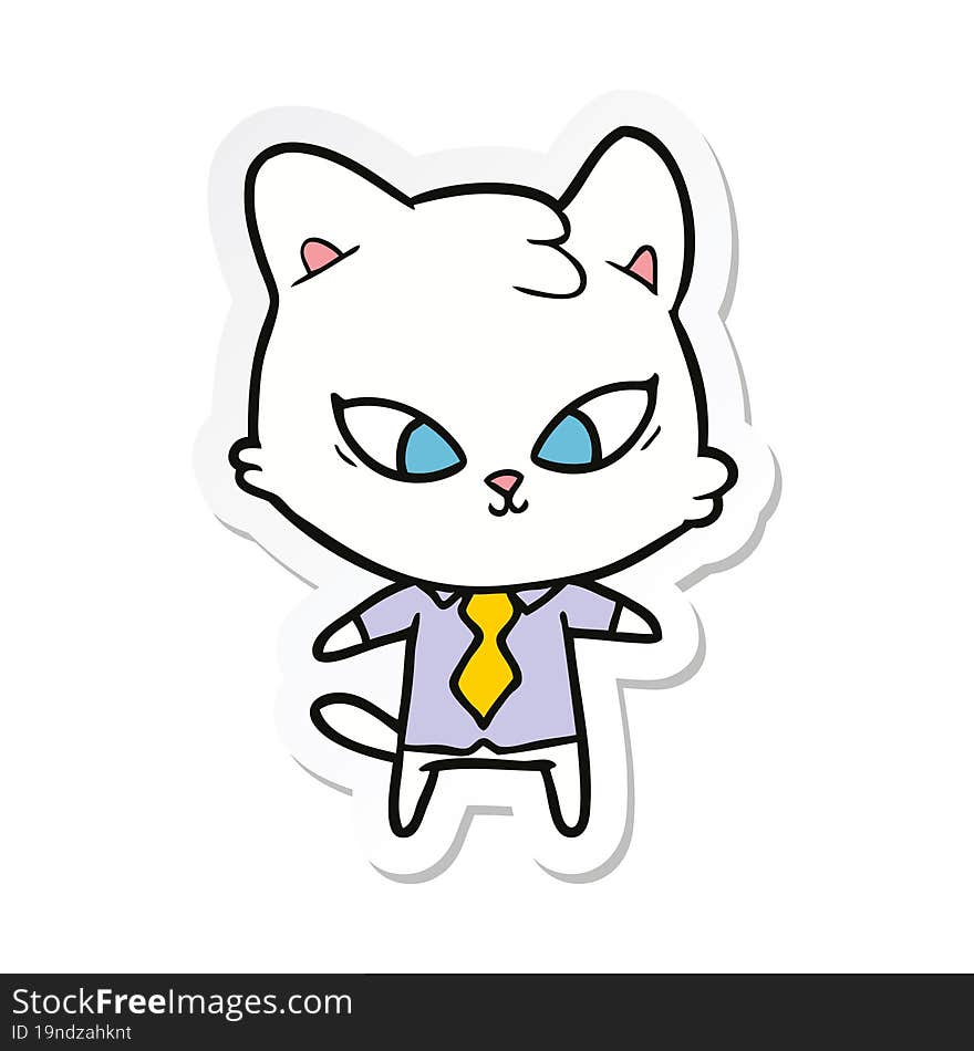 sticker of a cute cartoon cat