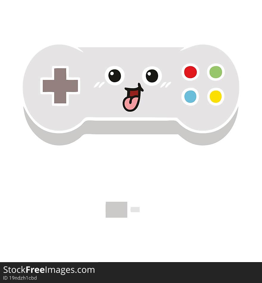 Flat Color Retro Cartoon Game Controller