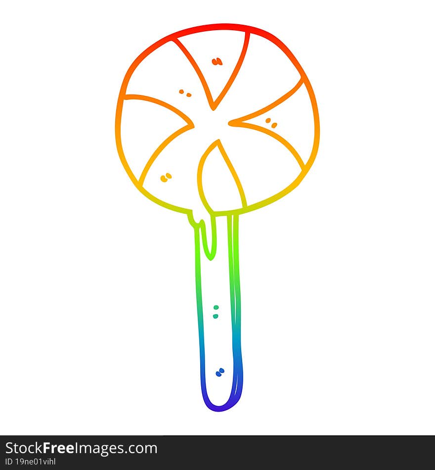 rainbow gradient line drawing cartoon lollipop