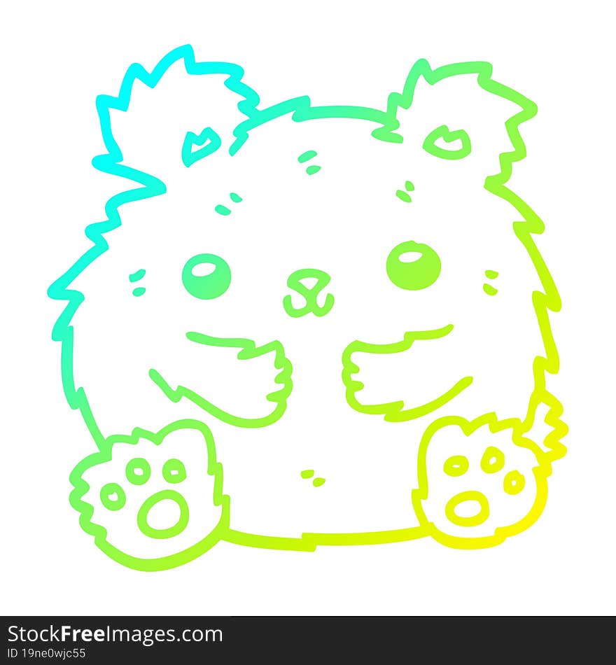 cold gradient line drawing cute cartoon bear