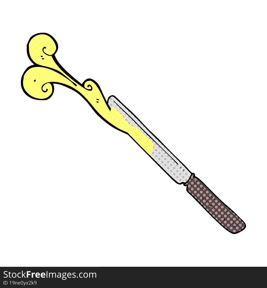 comic book style cartoon butter knife