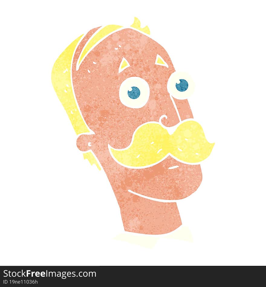 retro cartoon man with mustache