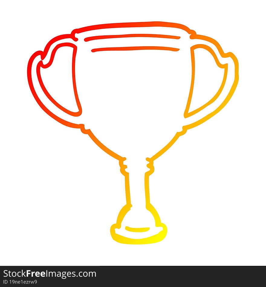 warm gradient line drawing of a cartoon sports trophy