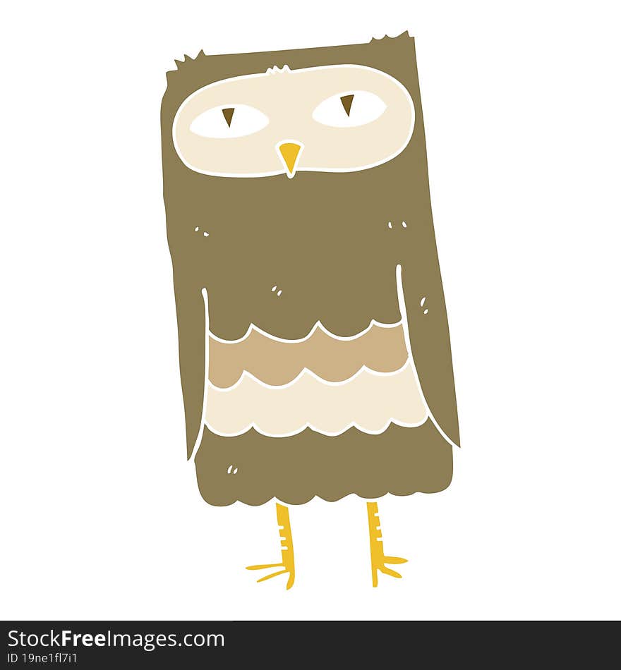 flat color illustration of owl. flat color illustration of owl