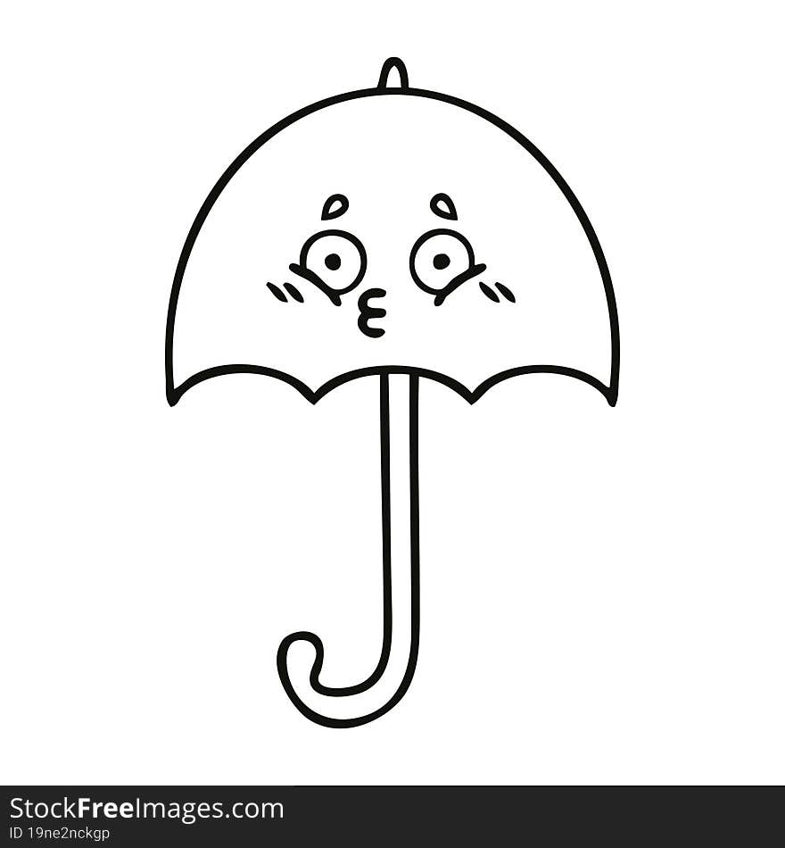 Line Drawing Cartoon Umbrella