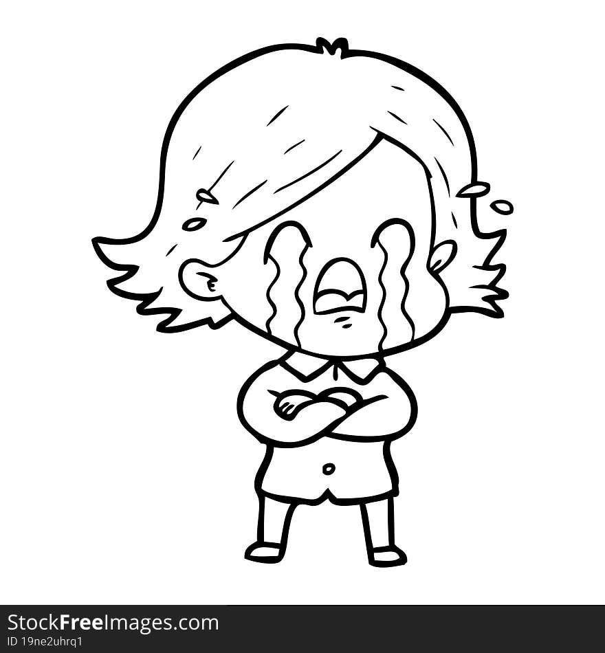 cartoon woman crying. cartoon woman crying