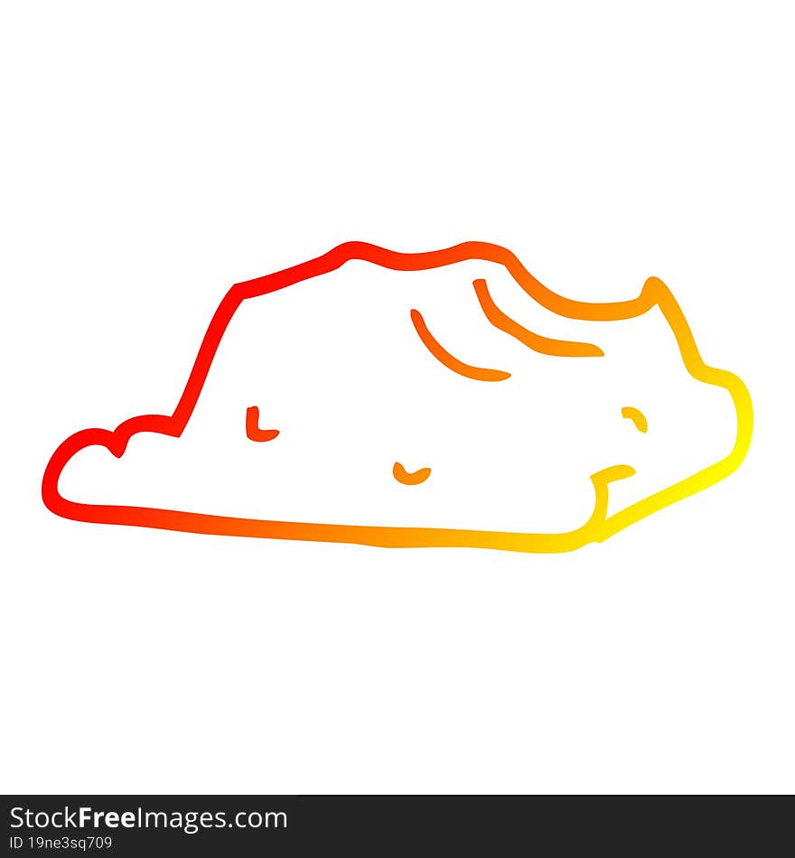 warm gradient line drawing of a cartoon butter