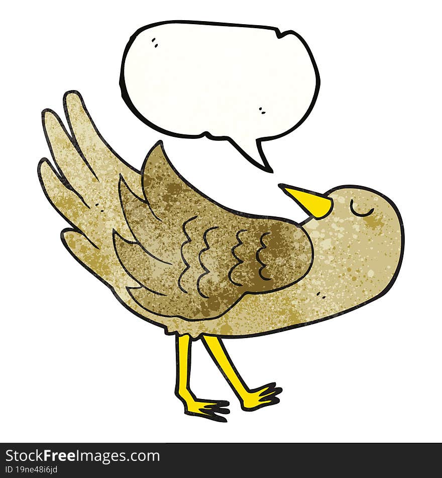 speech bubble textured cartoon bird