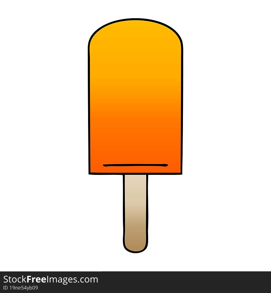 Quirky Gradient Shaded Cartoon Orange Ice Lolly