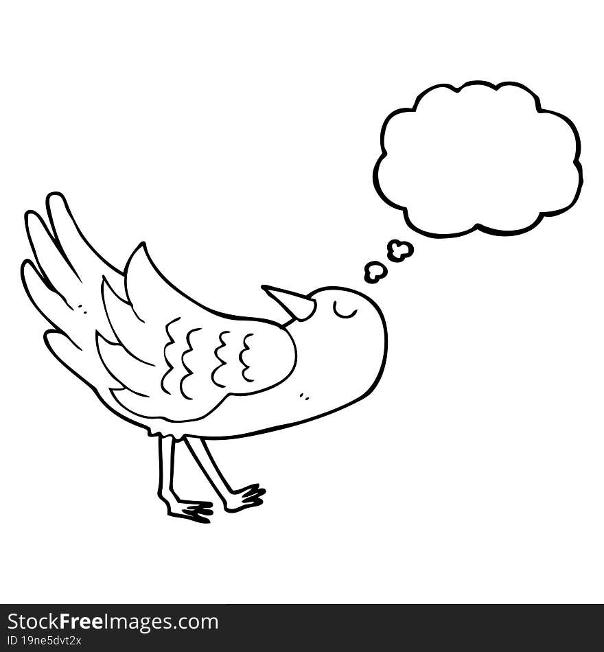 Thought Bubble Cartoon Bird