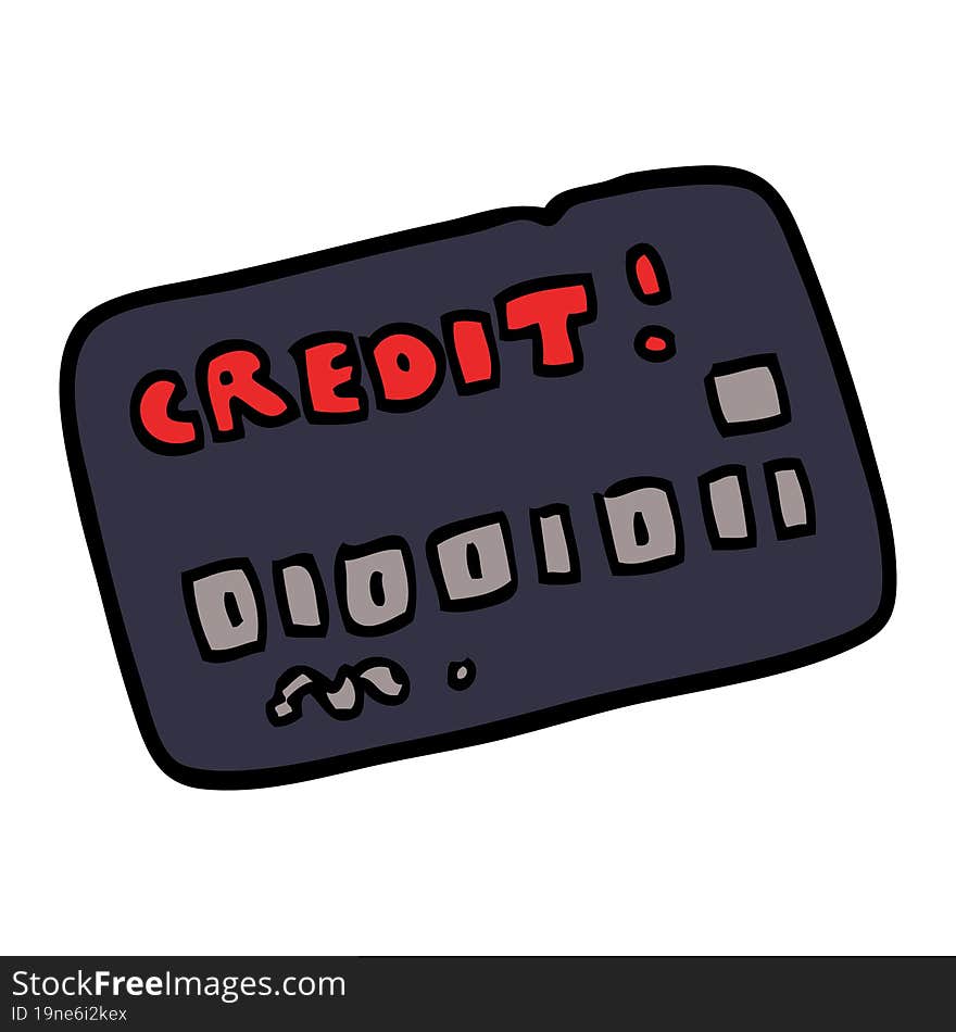cartoon doodle credit card