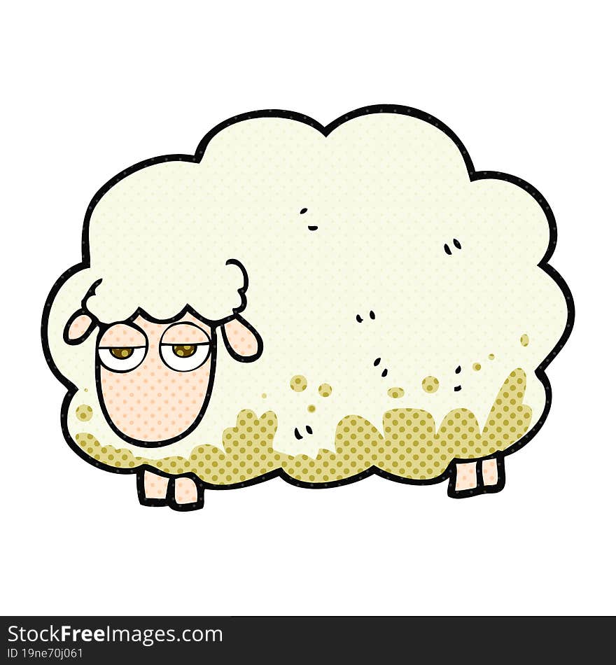 cartoon muddy winter sheep