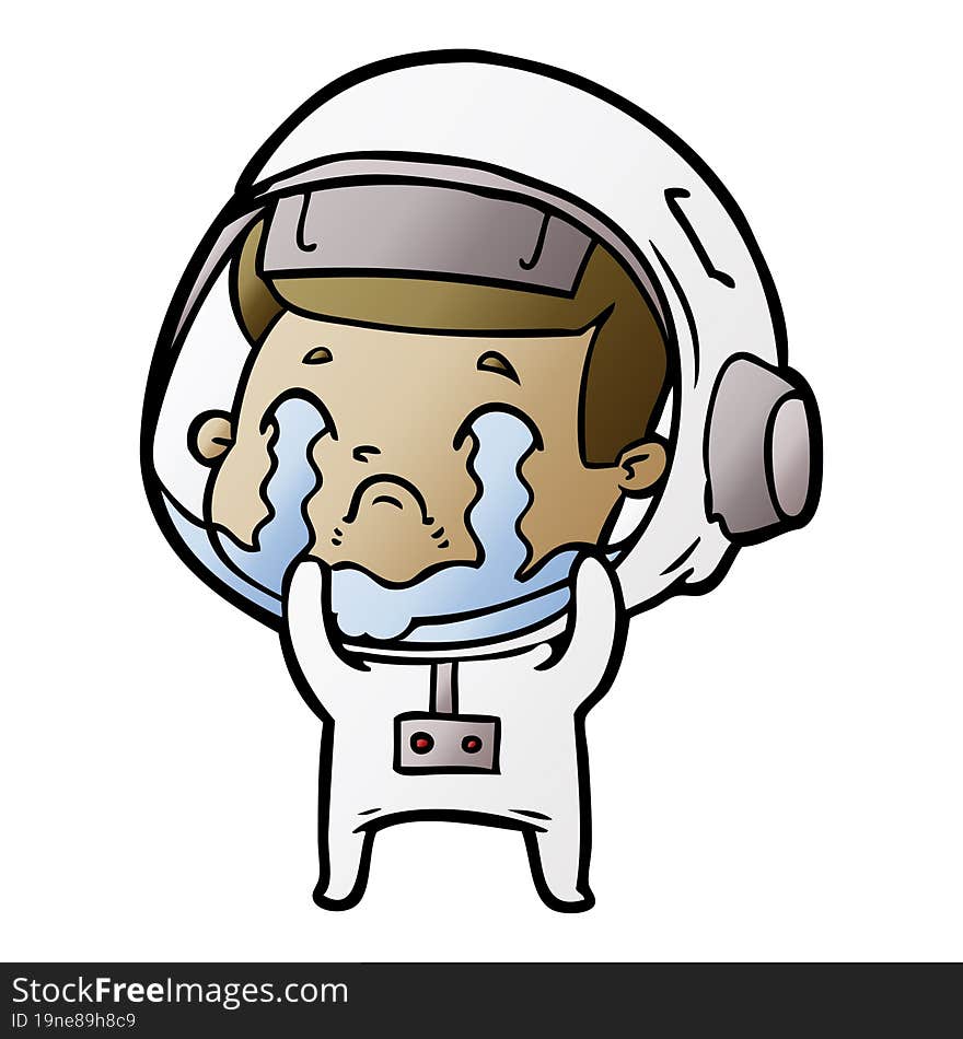 cartoon crying astronaut. cartoon crying astronaut